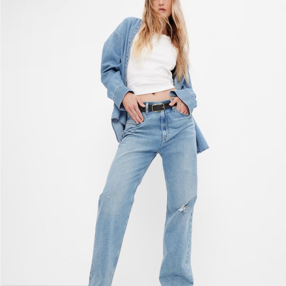 NWT Gap High Rise ‘90s Loose Jeans Size 28 Regular in Vintage Light